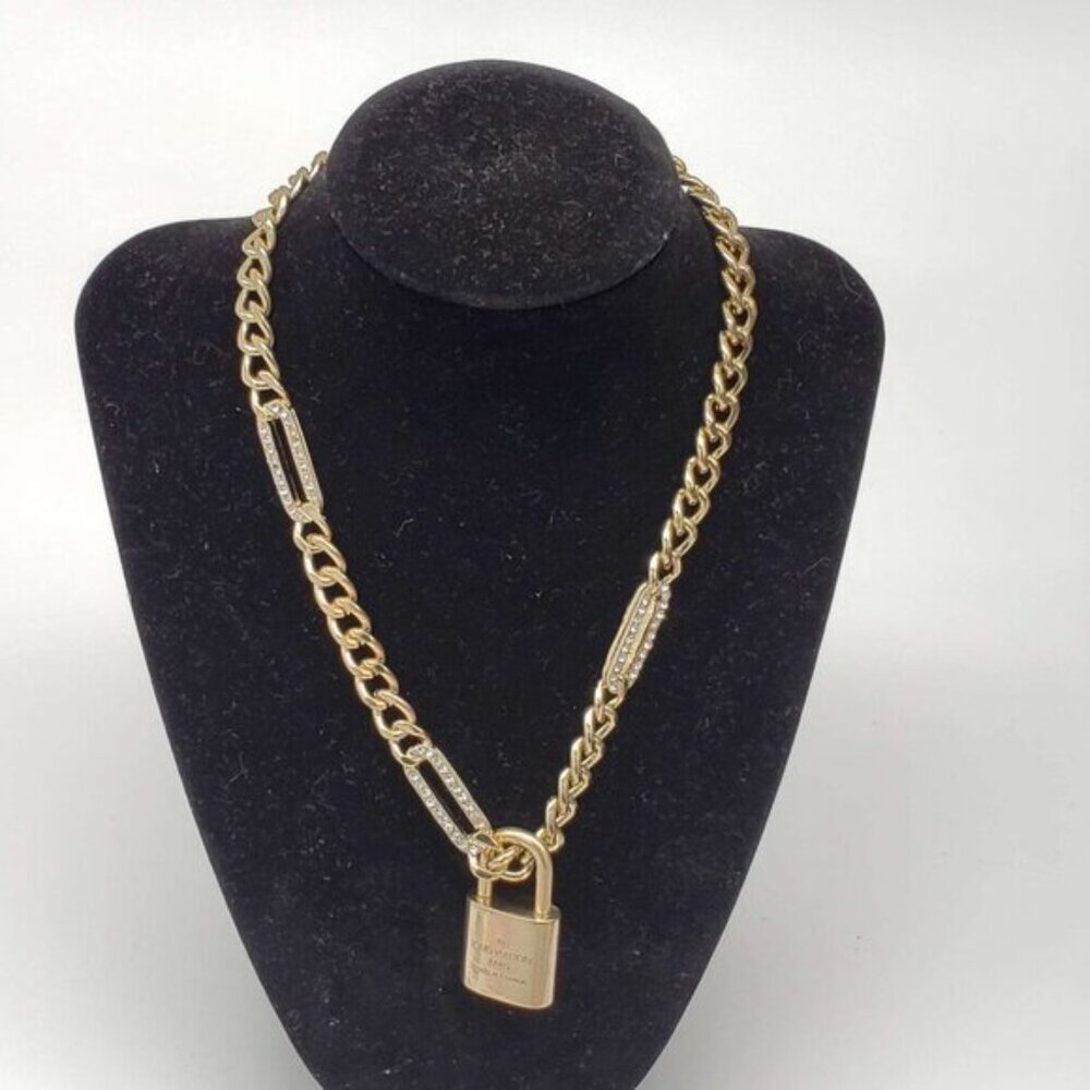 Authentic Louis Vuitton Lock & Key with Unbranded Gold Plated Chain Necklace